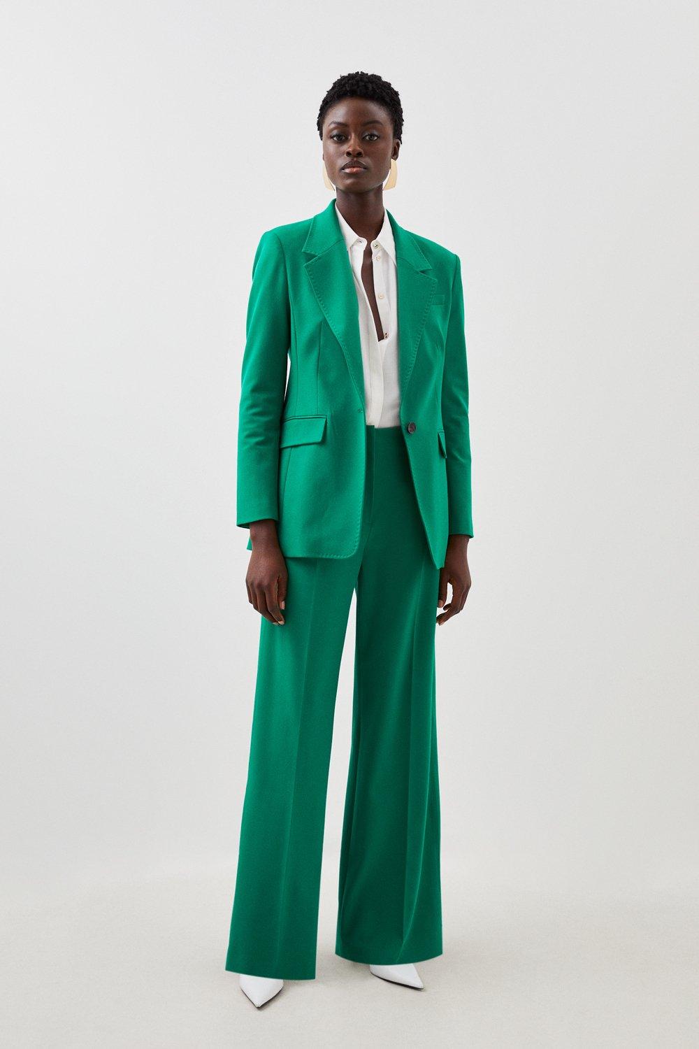 цена Индивидуальные широкие брюки с высокой талией Karen Millen, зеленый