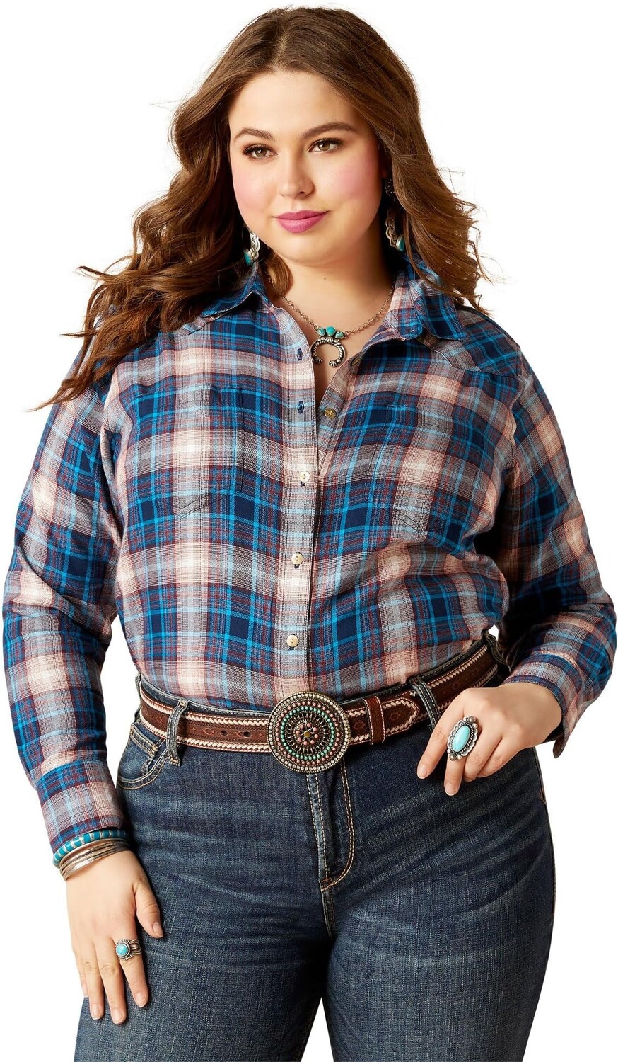 

Джинсовая рубашка Real Billie Ariat, цвет Woodland Plaid