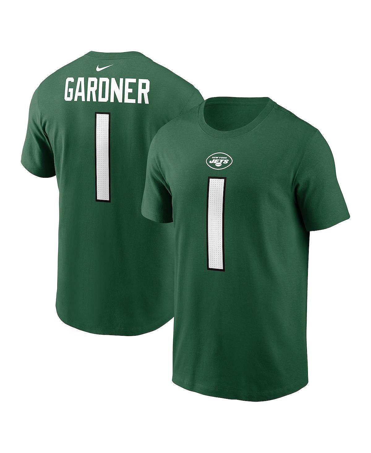 Мужская футболка Sauce Gardner Green New York Jets с именем и номером игрока Nike