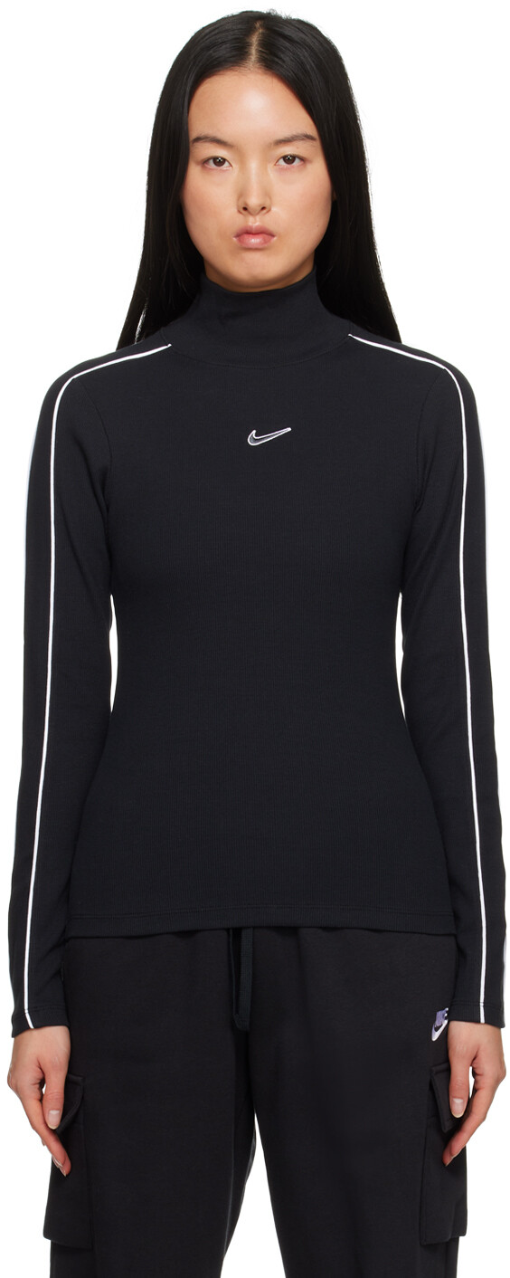 

Черная футболка с длинным рукавом Nike Swoosh