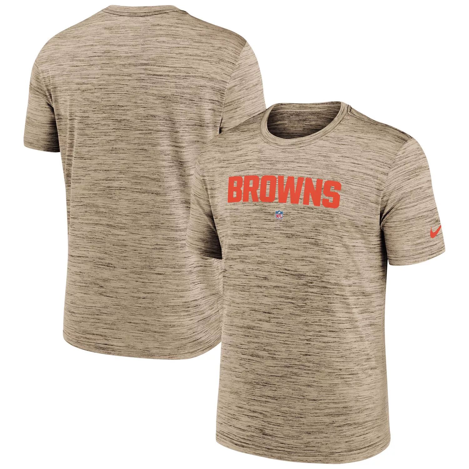 Мужская коричневая футболка Cleveland Browns Velocity Performance Nike