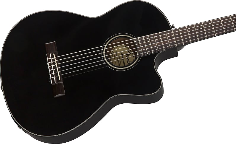 Акустическая гитара Fender CN-140S Nylon Acoustic Electric Guitar W/Case, Black stk404 140s