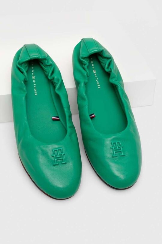 

Кожаные балетки TH ELEVATED ELASTIC BALLERINA Tommy Hilfiger, зеленый
