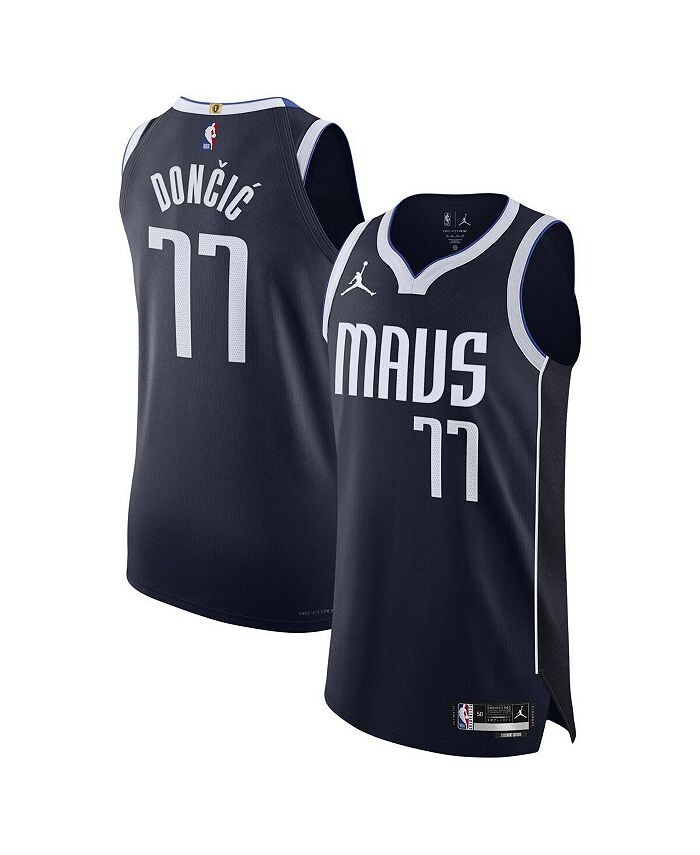 

Мужское фирменное джерси темно-синего цвета Luka Doncic Dallas Mavericks Authentic Player — Statement Edition Jordan, синий