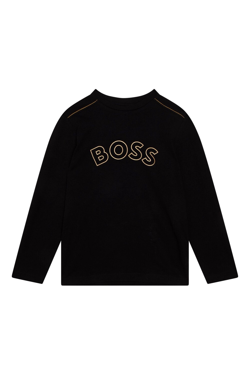 

Черная золотая капсульная футболка с длинными рукавами BOSS, черный