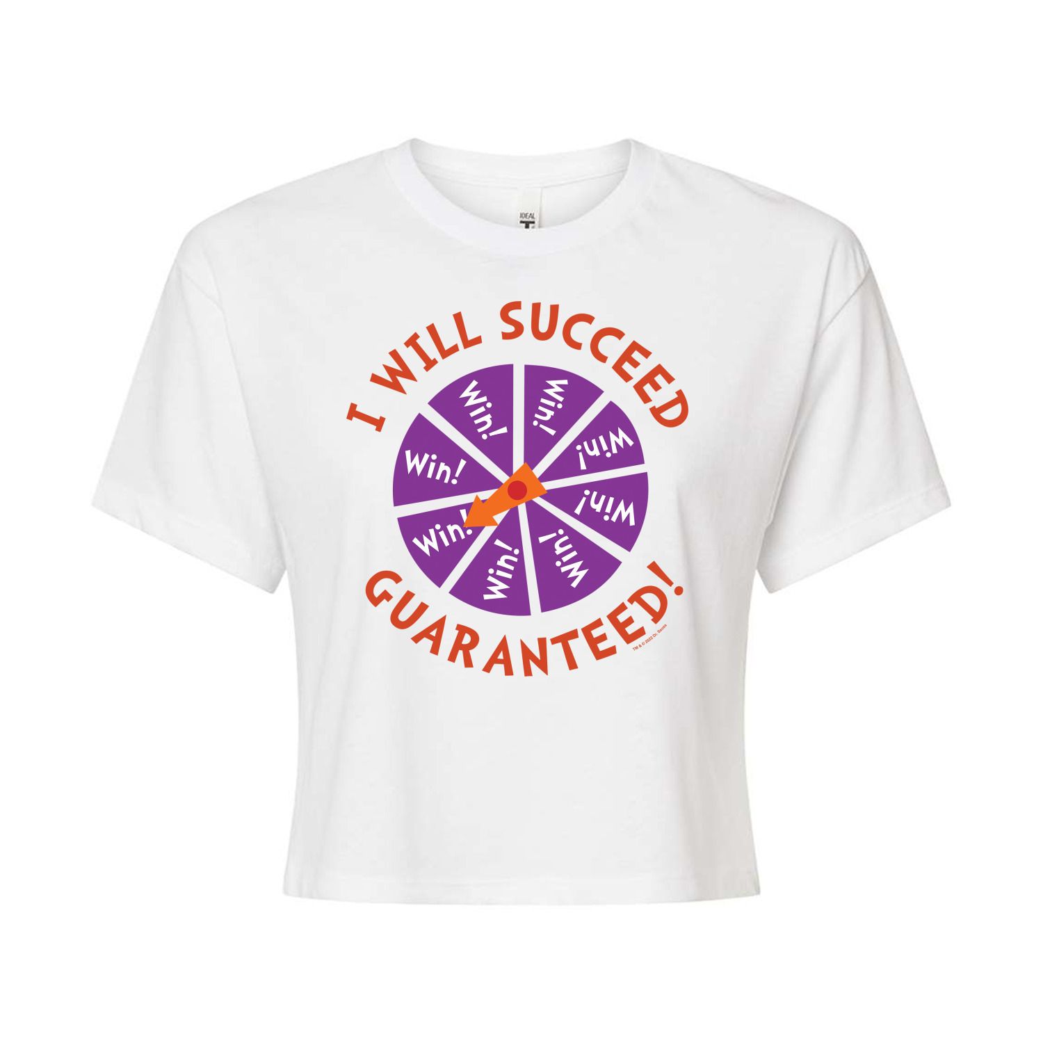 Укороченная футболка для юниоров Dr. Seuss I Will Succeed Licensed Character, белый
