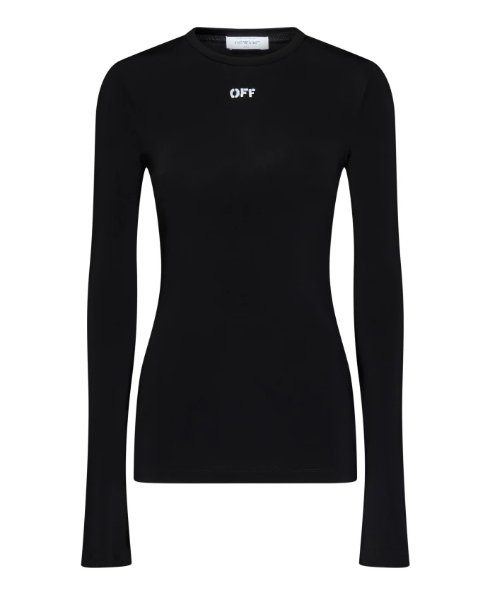 

Свитер в рубчик R с логотипом Off White, черный