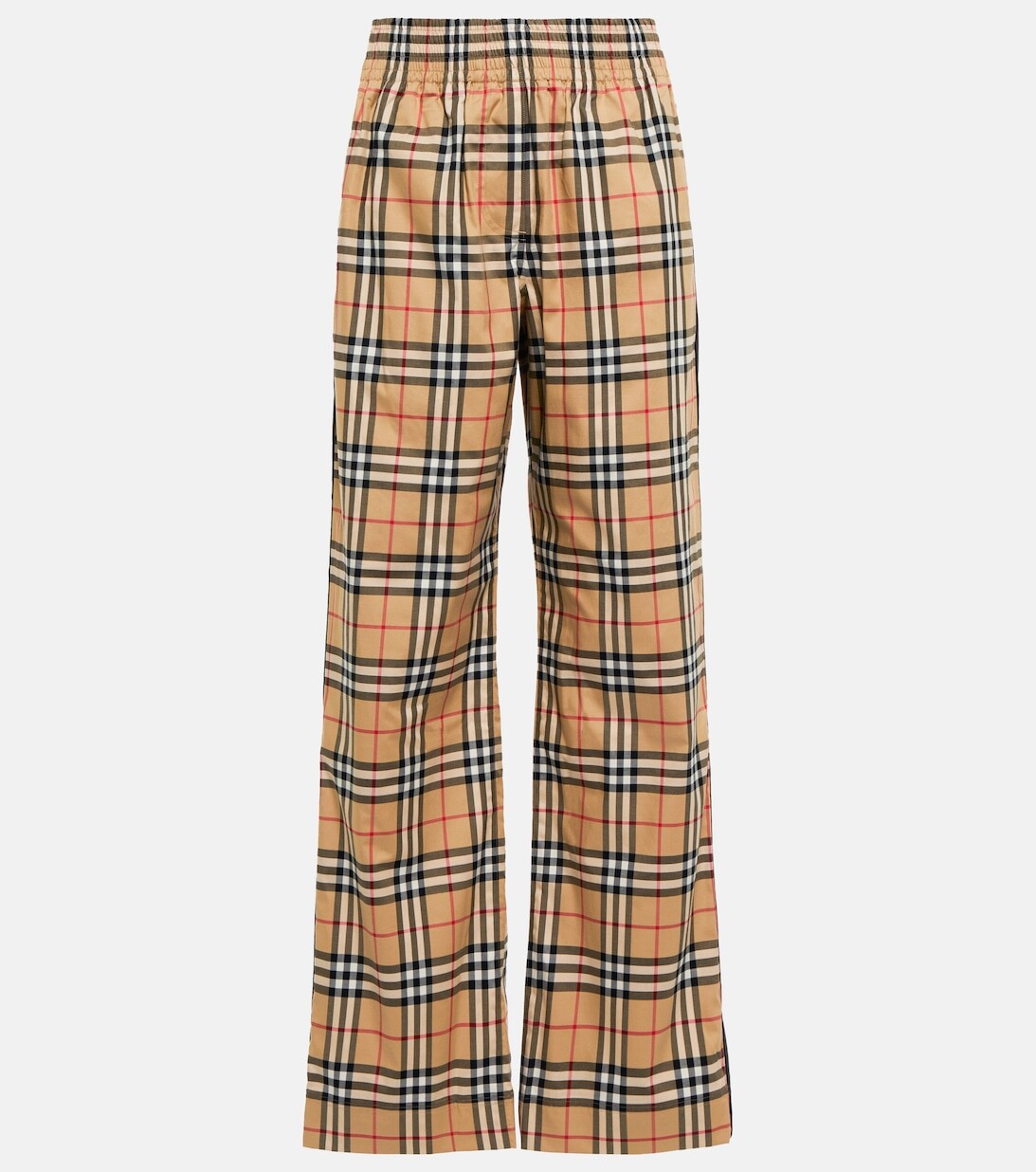 

Спортивные брюки широкого кроя в клетку Vintage Check с высокой посадкой BURBERRY, бежевый