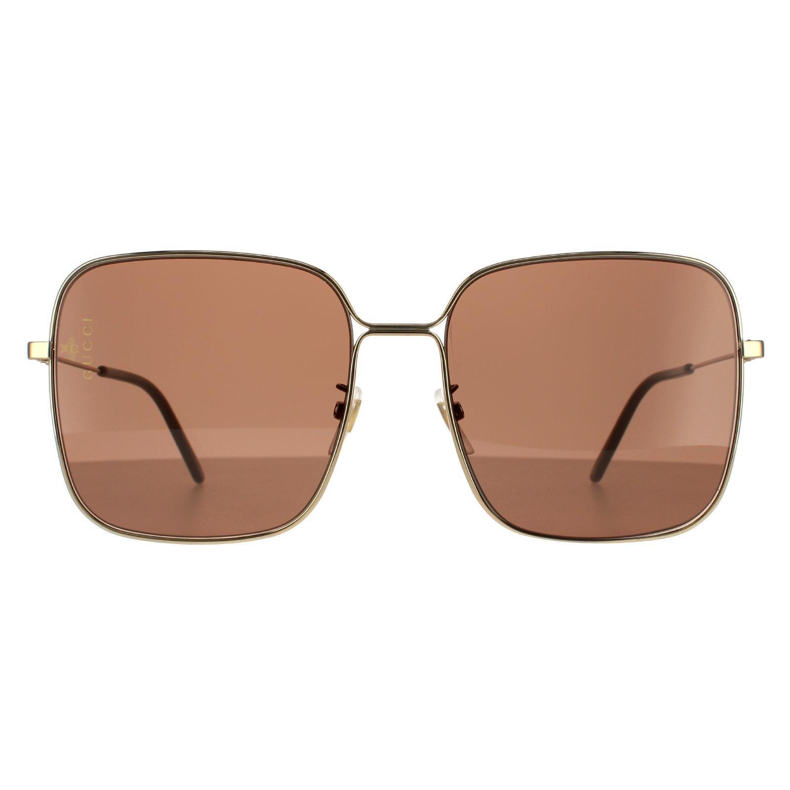 Квадратные золотисто-коричневые солнцезащитные очки Gucci, золото солнцезащитные очки lewis 8515 золотисто коричневые