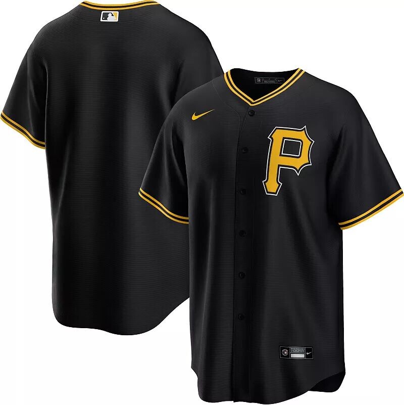 

Мужская реплика Nike Pittsburgh Pirates Blank Black Cool Base Джерси