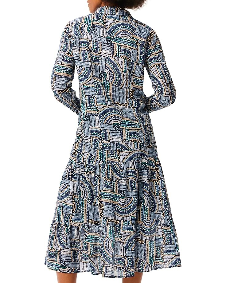 

Рубашка NIC+ZOE Mosaic Mix Crinkle Shirt, синий мульти
