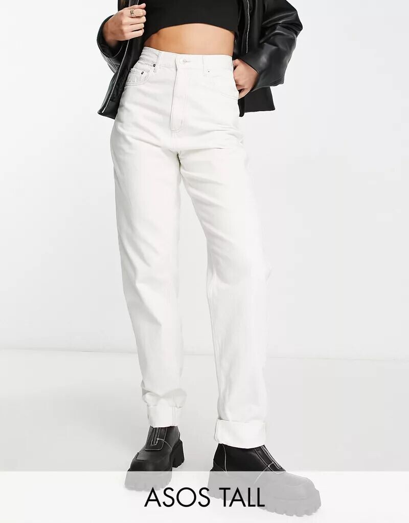 

Светло-бежевые джинсы Mom с завышенной талией ASOS DESIGN Tall