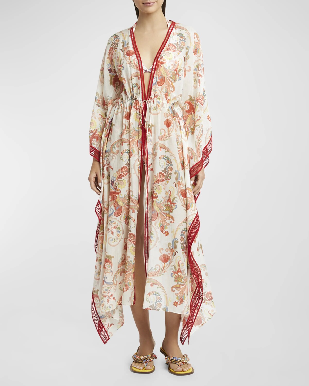 

Платье макси с принтом пейсли Etro, цвет Print On White Base