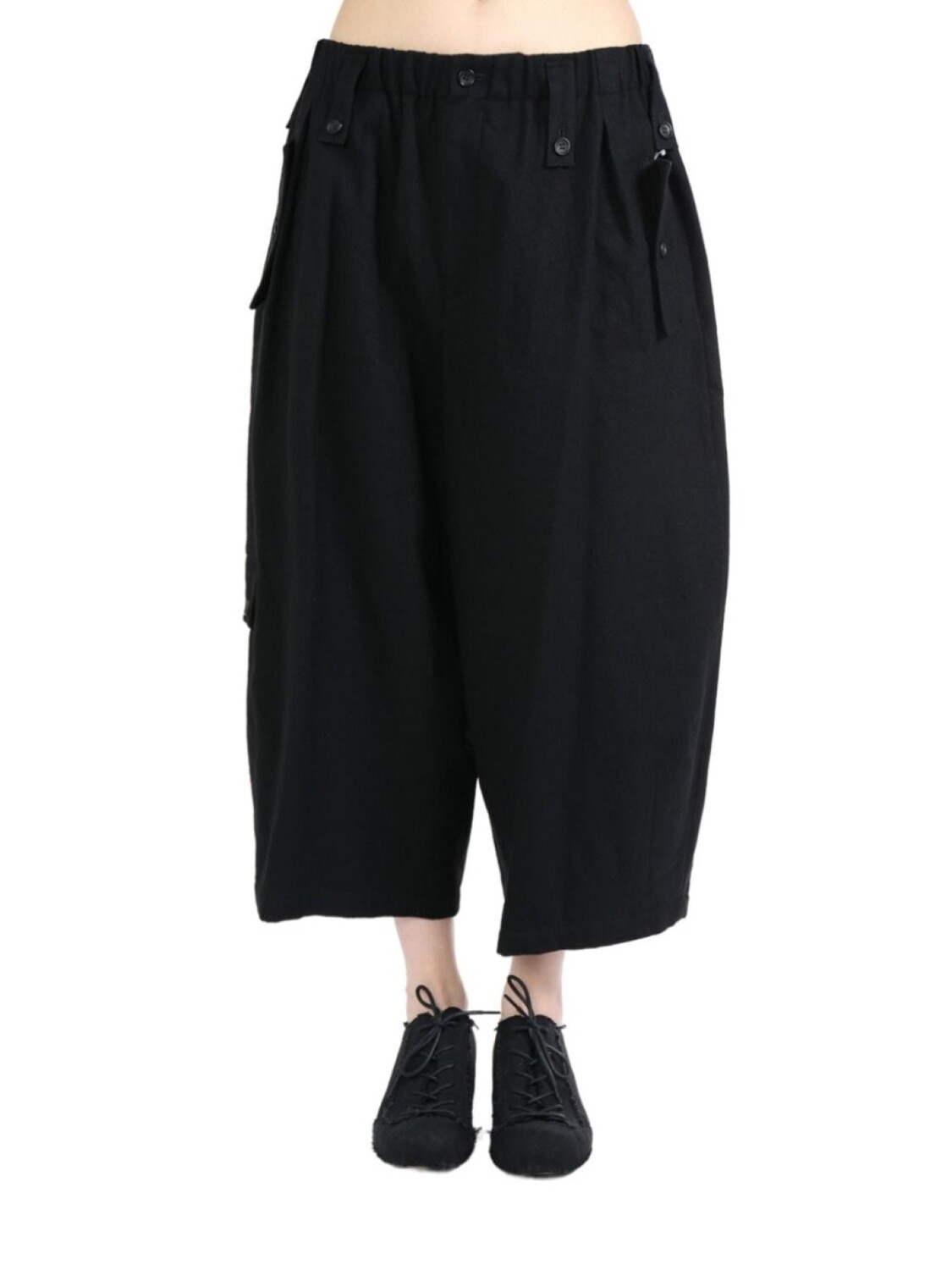 

Yohji Yamamoto укороченные брюки широкого кроя, синий