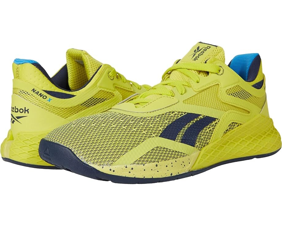 

Кроссовки Reebok Nano X, цвет Chartreuse/Vector Navy/White