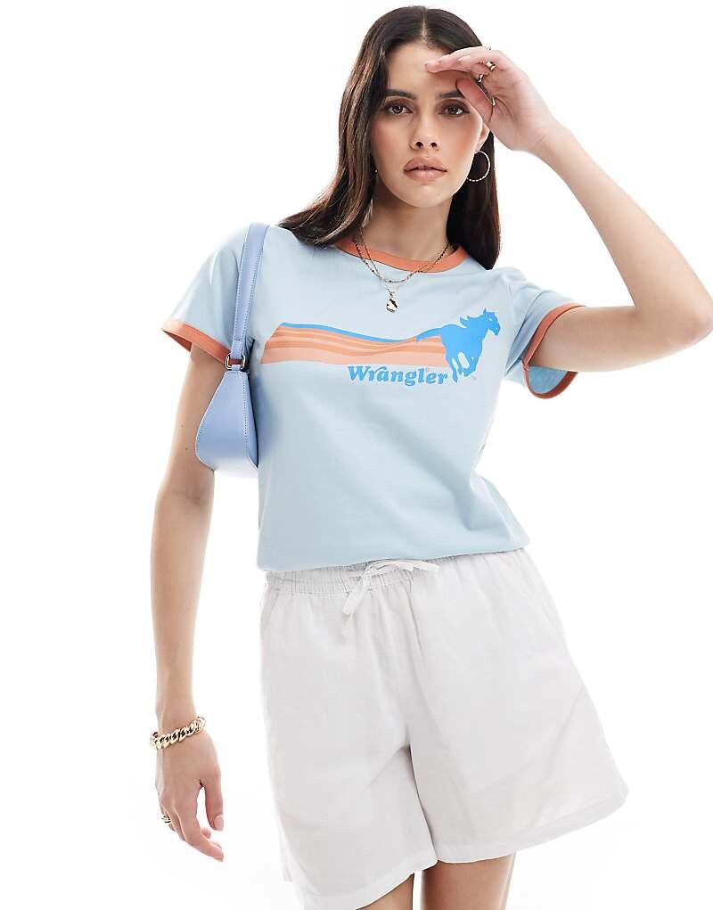 

Голубая футболка Wrangler Ringer