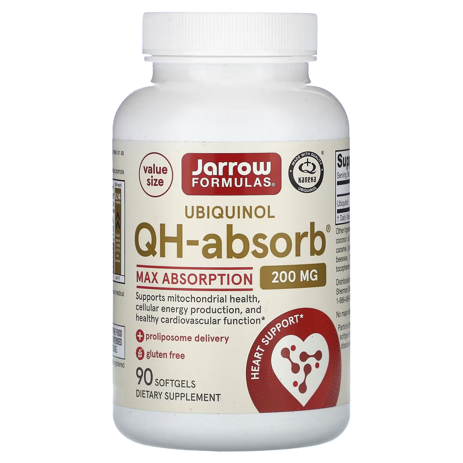 Убихинол Jarrow Formulas QH-Absorb Max Absorb 200 мг, 90 таблеток убихинол qh absorb ppq 60 мягких таблеток jarrow formulas