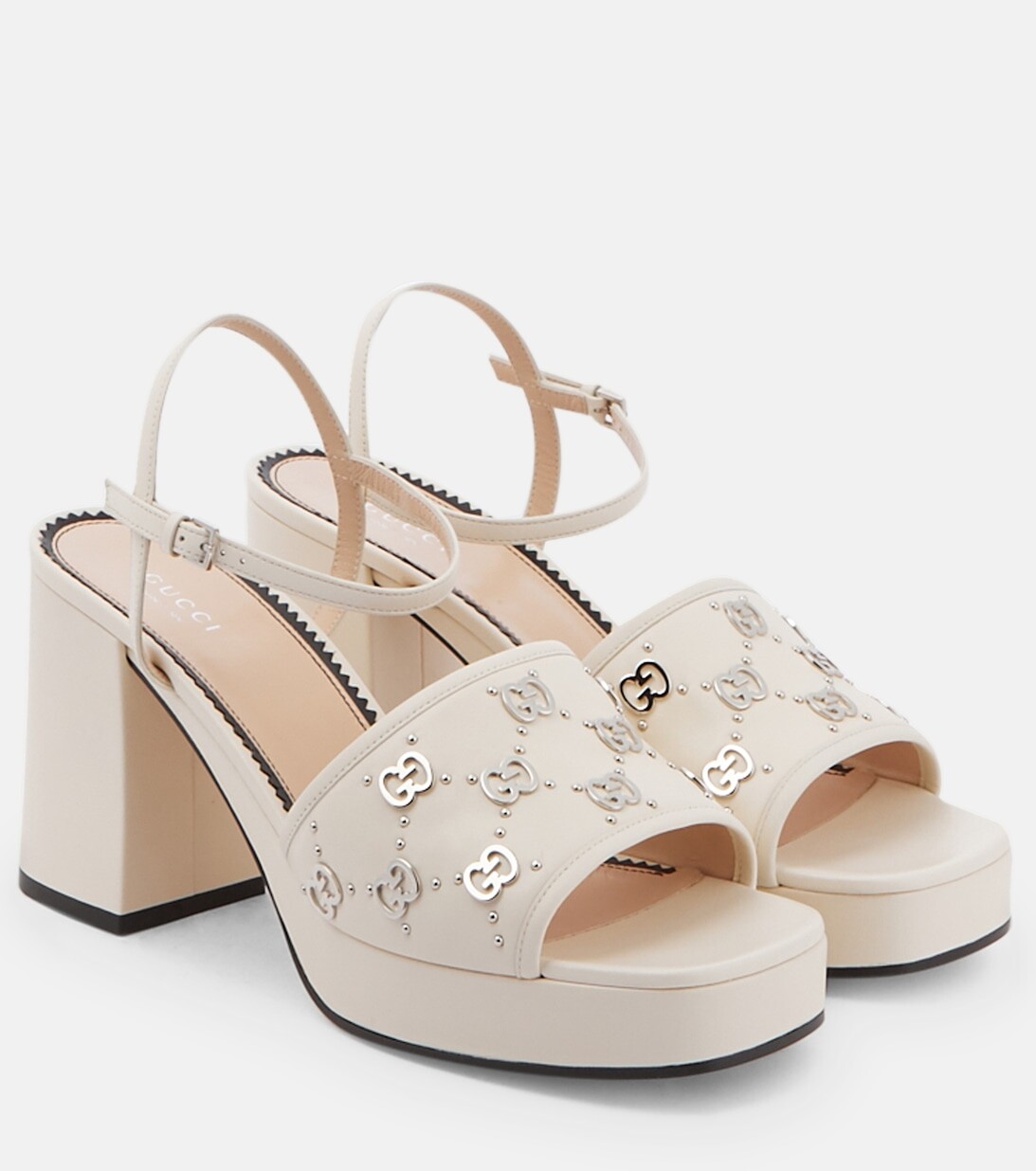 

Босоножки Interlocking G на платформе Gucci, белый