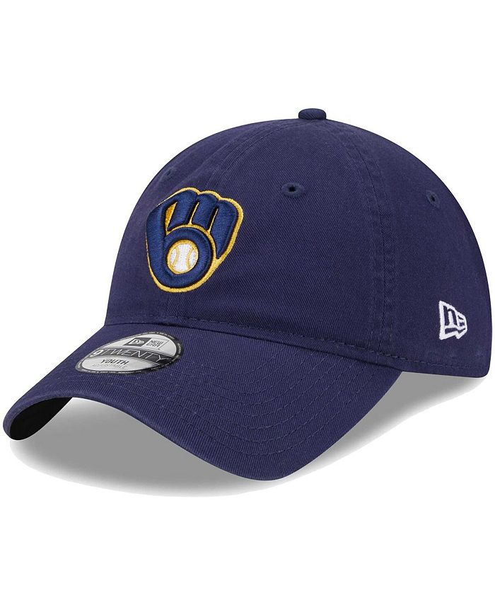цена Регулируемая шапка темно-синего цвета Milwaukee Brewers Team 9TWENTY для маленьких мальчиков и девочек New Era, синий