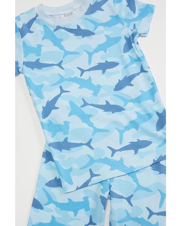 Пижамный комплект esme Crew Short Sleeve Top & Pants Set, цвет Camo Shark