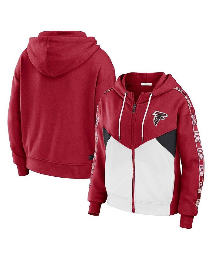 

Женская красно-белая толстовка с молнией во всю длину Atlanta Falcons больших размеров с цветными блоками WEAR by Erin Andrews, красный