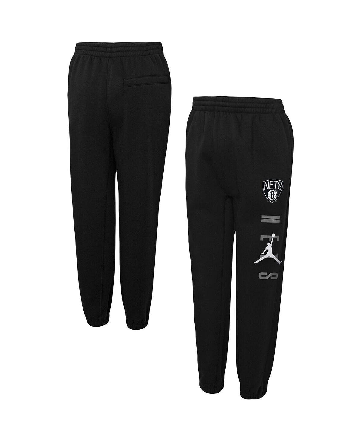 

Черные флисовые брюки Big Boys Brooklyn Nets Courtside Statement Edition Jordan