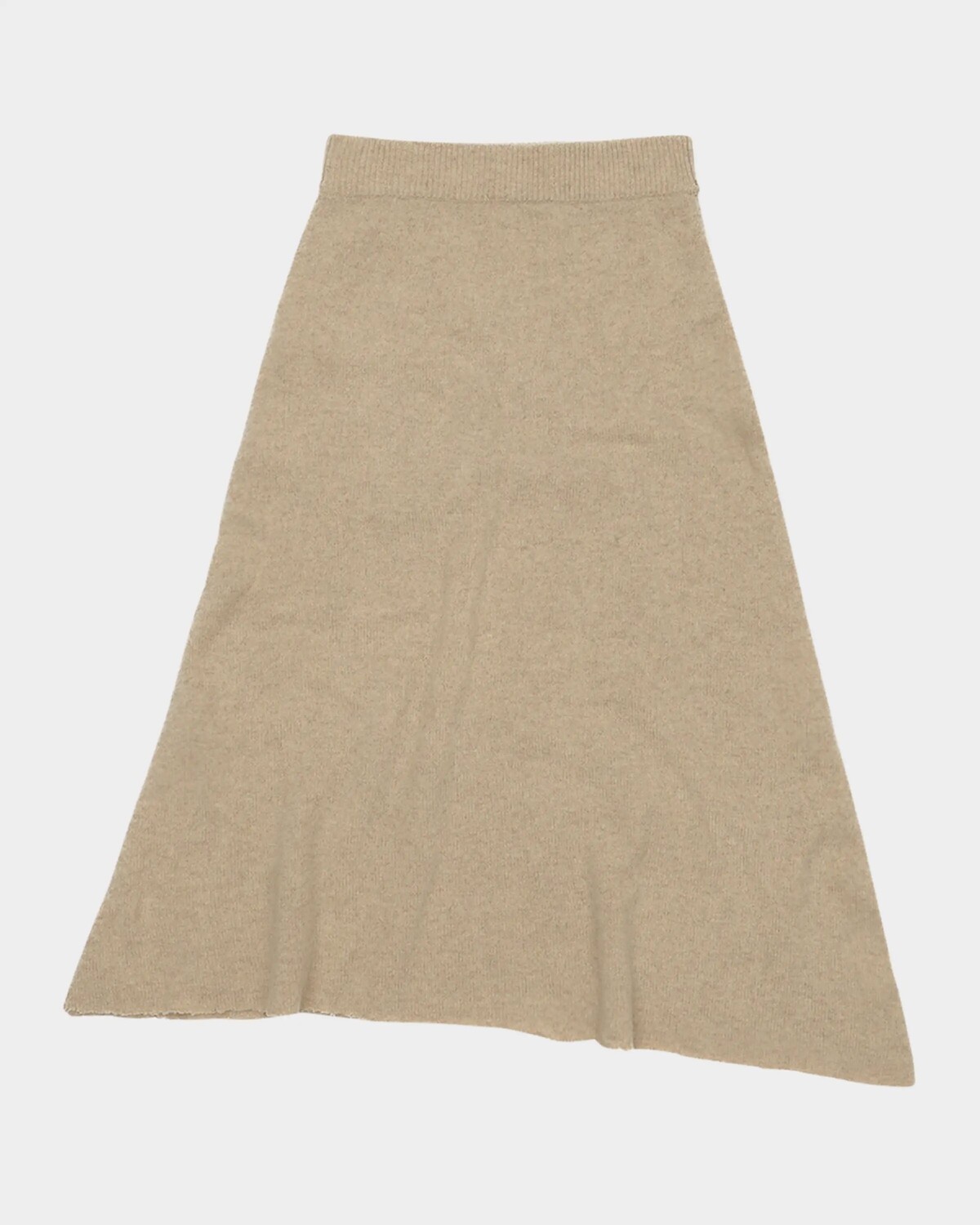 

Асимметричная шерстяная юбка А-силуэта с начесом Lingua Franca, цвет Linen