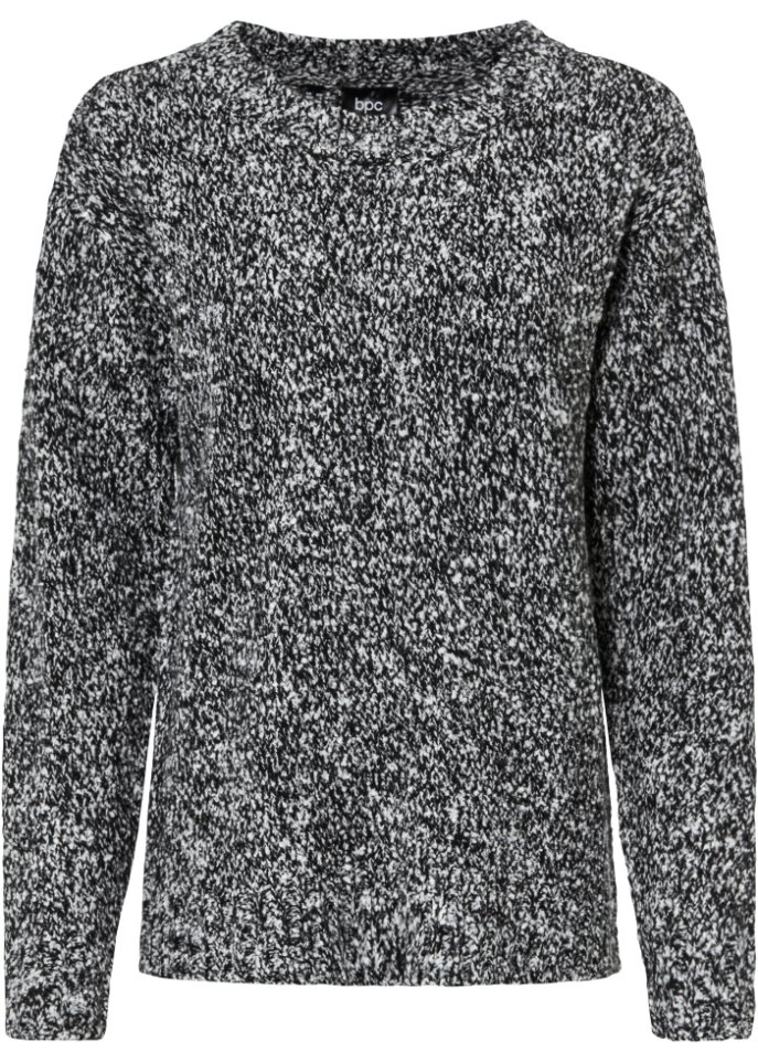 Вязаный свитер с круглым вырезом Bpc Bonprix Collection, черный