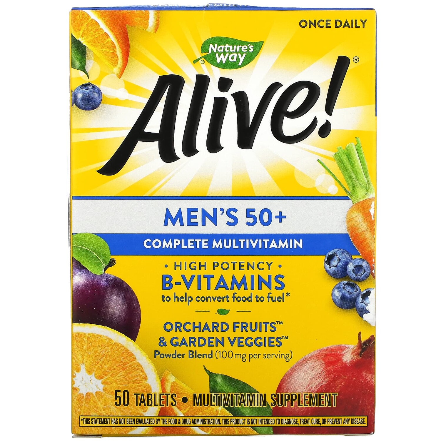 

Alive! полноценный поливитаминный комплекс для мужчин старше 50 лет, 50 таблеток, Nature's Way