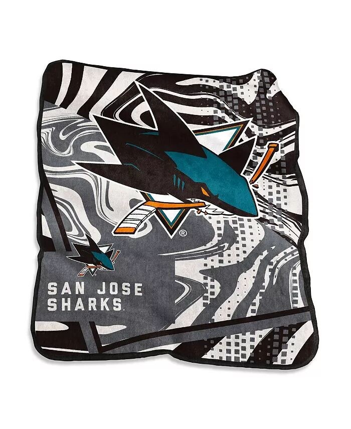 

Декоративное одеяло San Jose Sharks Swirl Raschel размером 50 x 60 дюймов Logo Brands, мультиколор