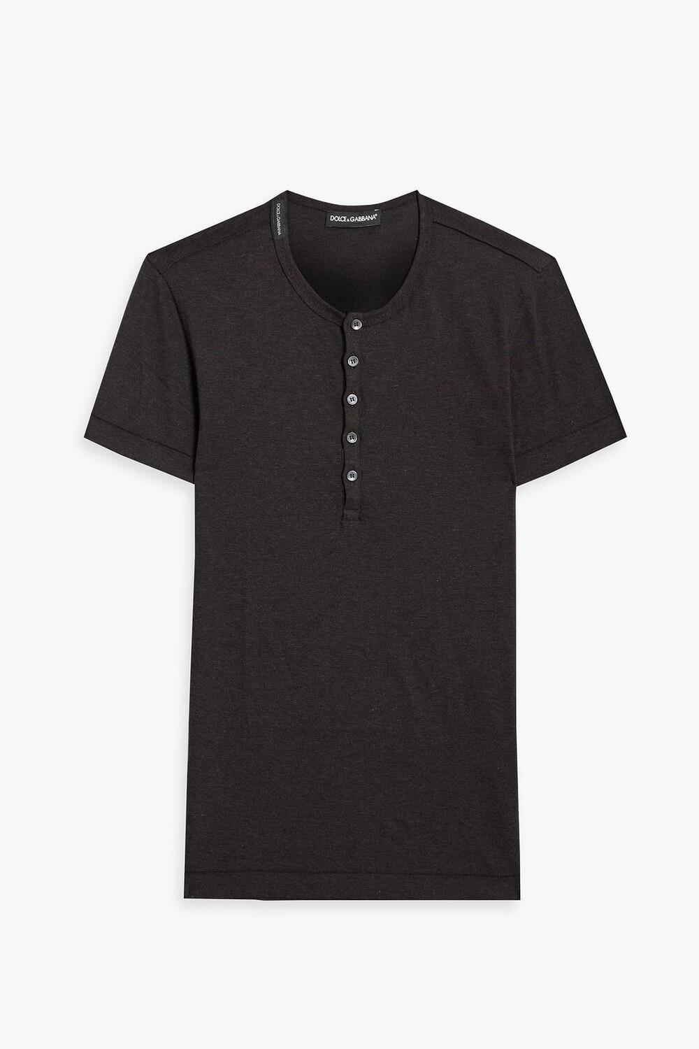 

Футболка Henley облегающего кроя из хлопкового джерси DOLCE & GABBANA, угольный, Серый