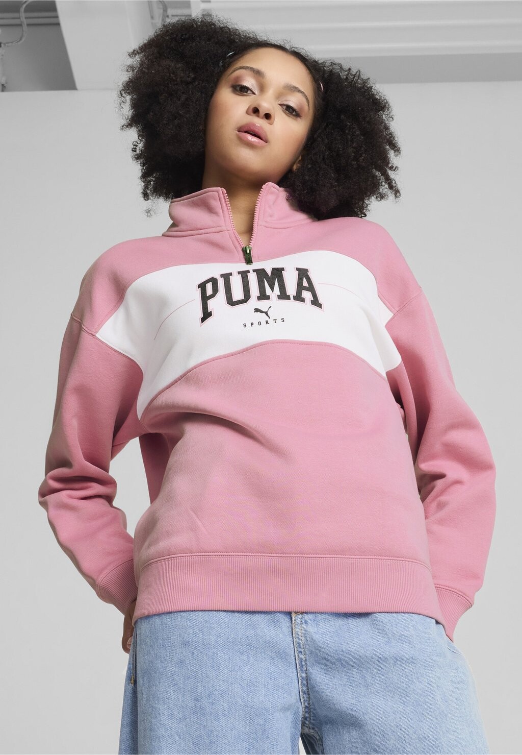 

Толстовка с капюшоном SQUAD MIT VIERTELLANGEM REISSVERSCHLUSS Puma, розовый