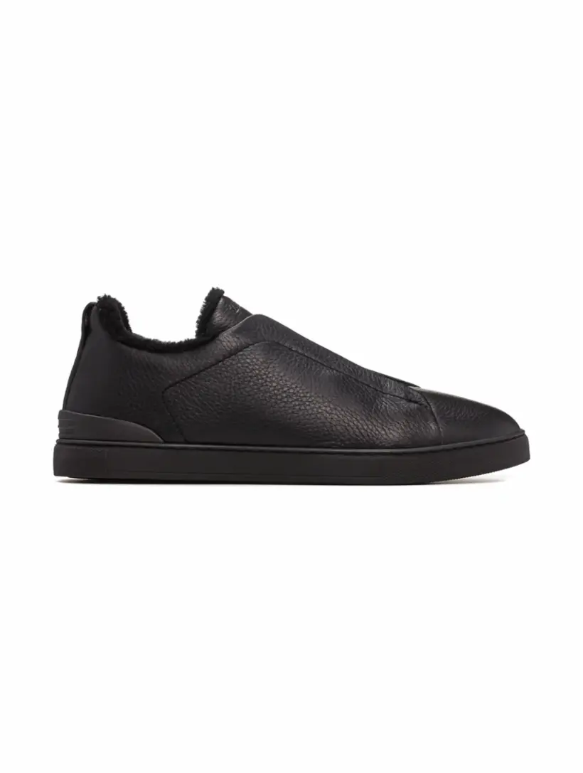 

Кожаные кеды Triple Stitch Zegna, черный