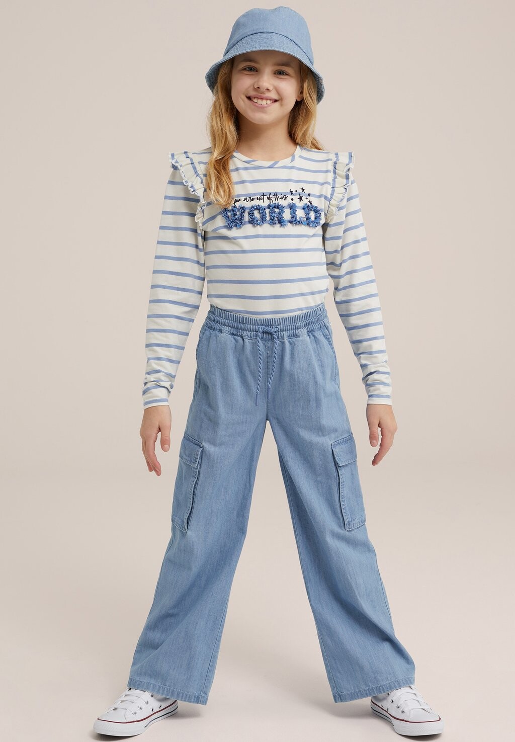 

Футболка с длинным рукавом WE Fashion, синяя
