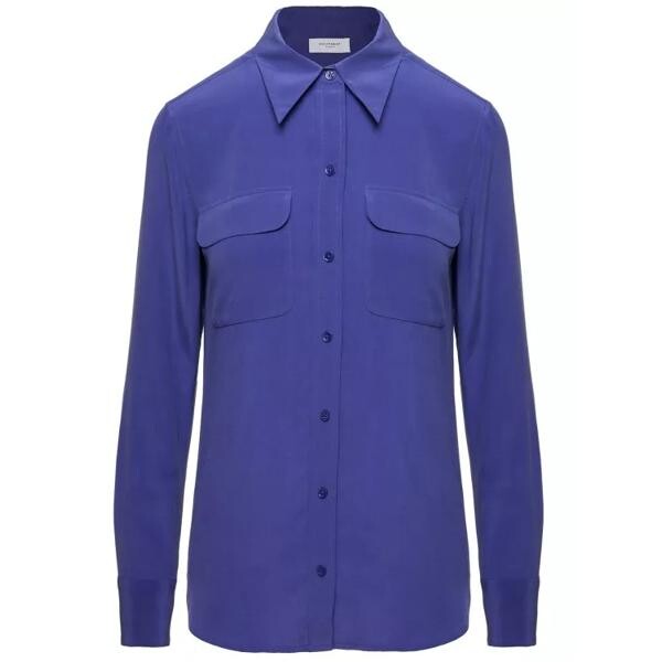 

Футболка slim signature' long sleeve shirt with pocket Equipment, синий