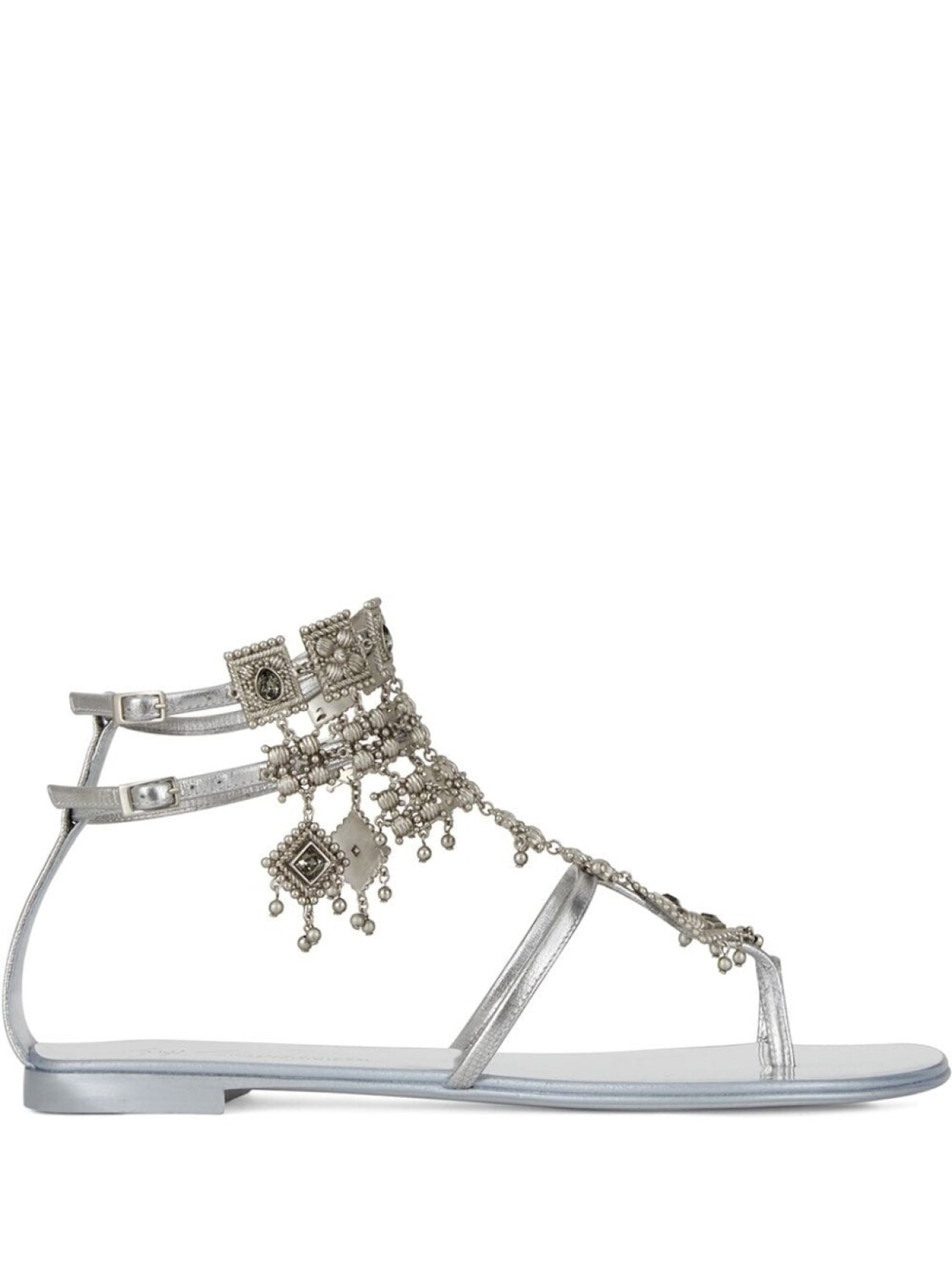 

Giuseppe Zanotti сандалии Amira с подвесками, серый