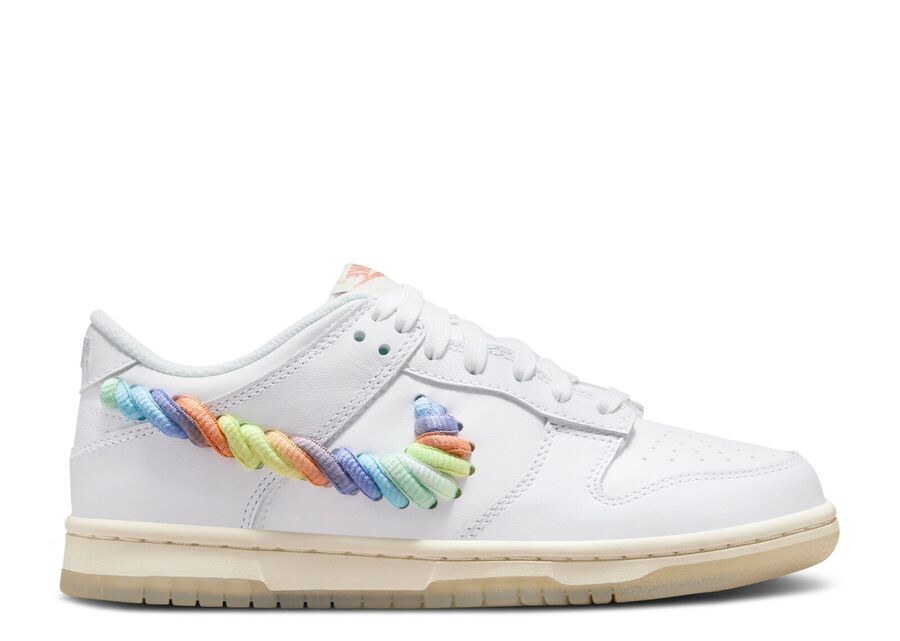 

Кроссовки Nike Dunk Low Gs 'Rainbow Lace Swoosh', белый