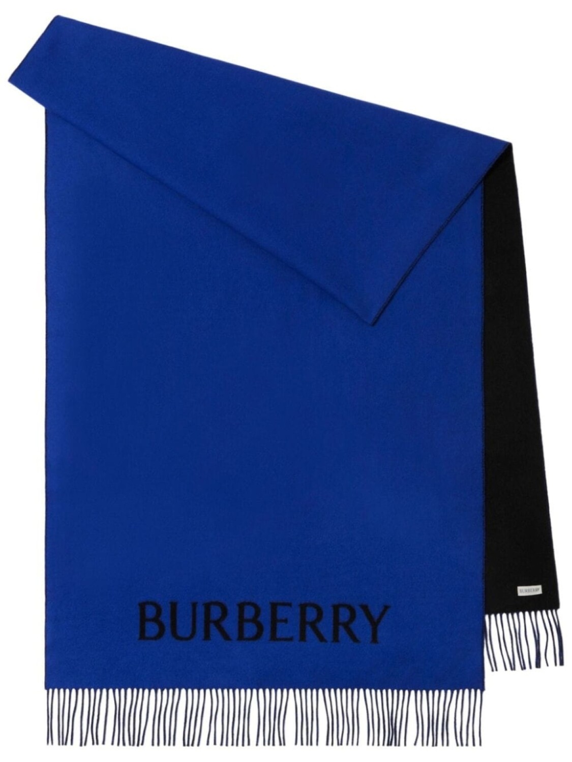 

Burberry шарф с бахромой и логотипом, черный