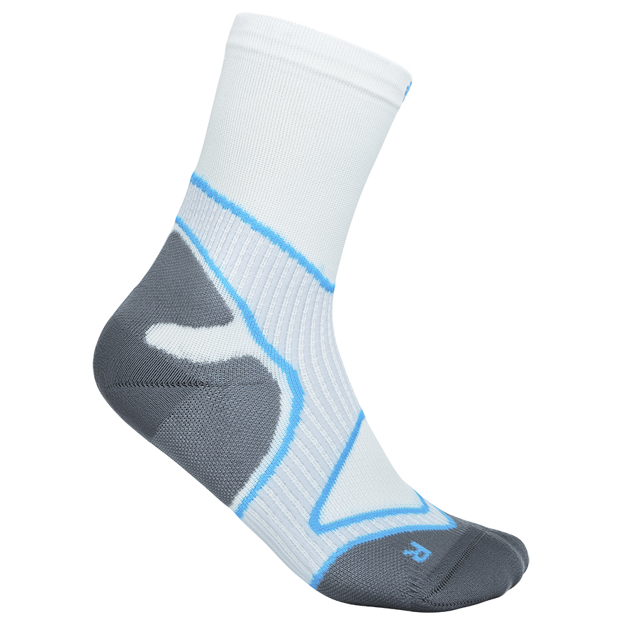 Носки для бега Bauerfeind Sports Run Performance Mid Cut Socks, цвет White/Blue