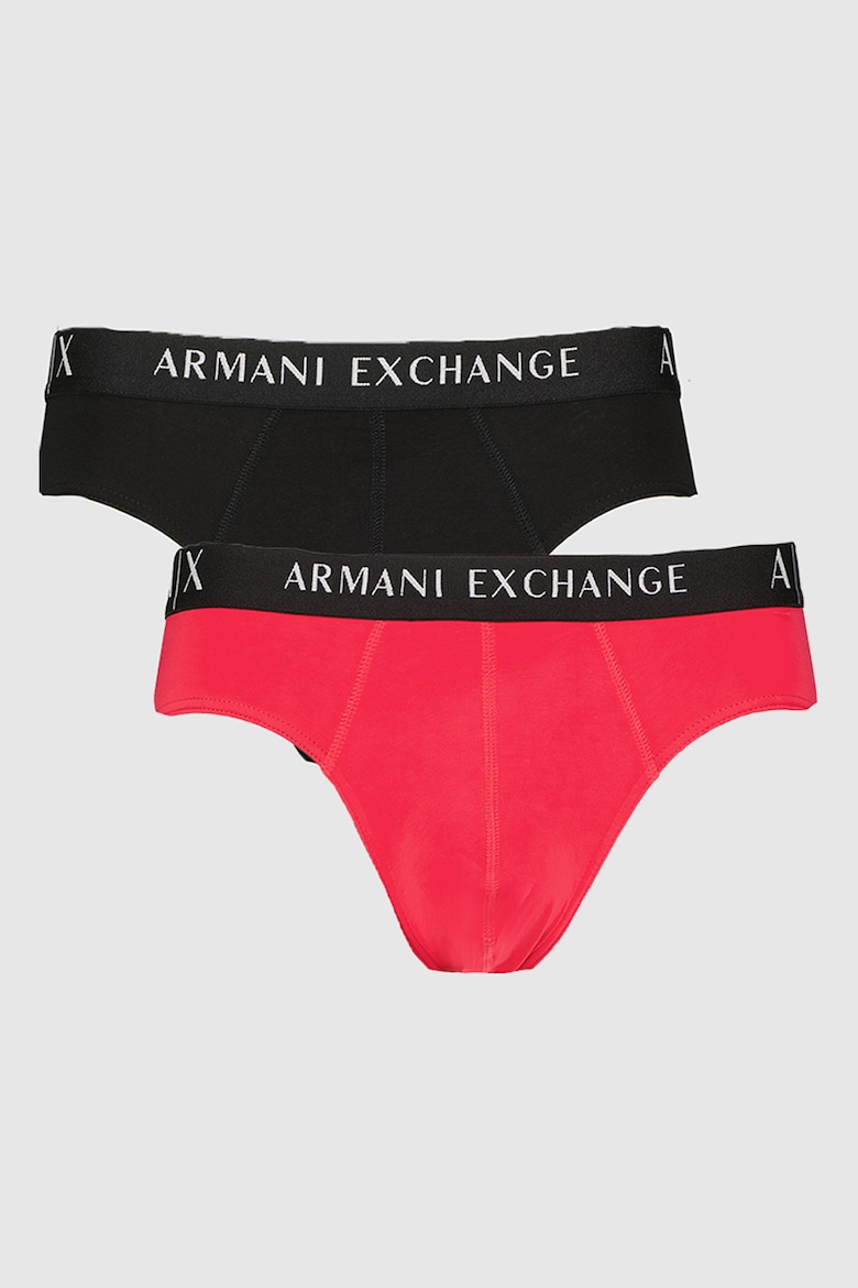 

Трусики с логотипом на талии - 2 пары Armani Exchange, черный