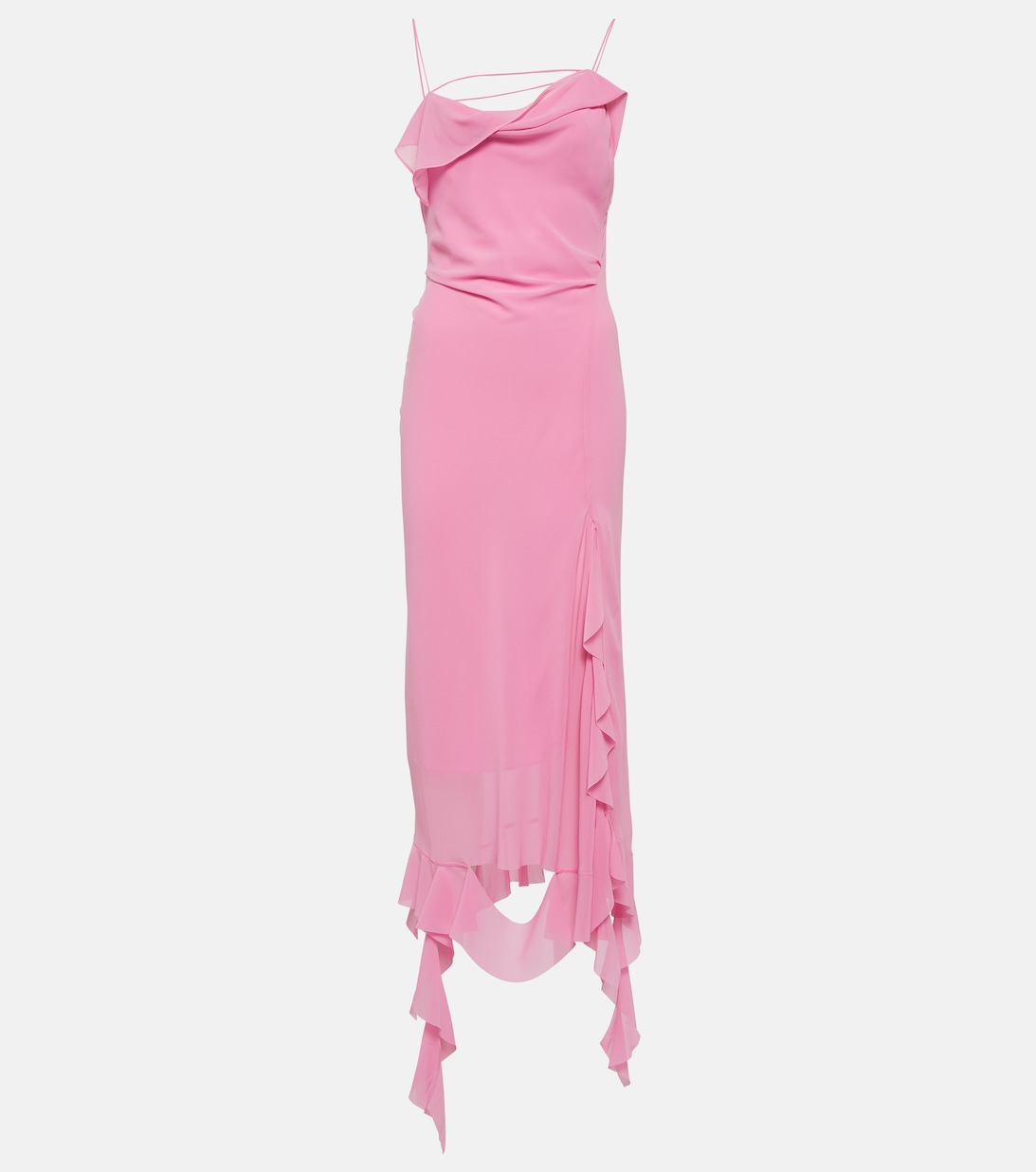 Платье миди с оборками ACNE STUDIOS, розовый синее джинсовое платье миди с рюшами acne studios