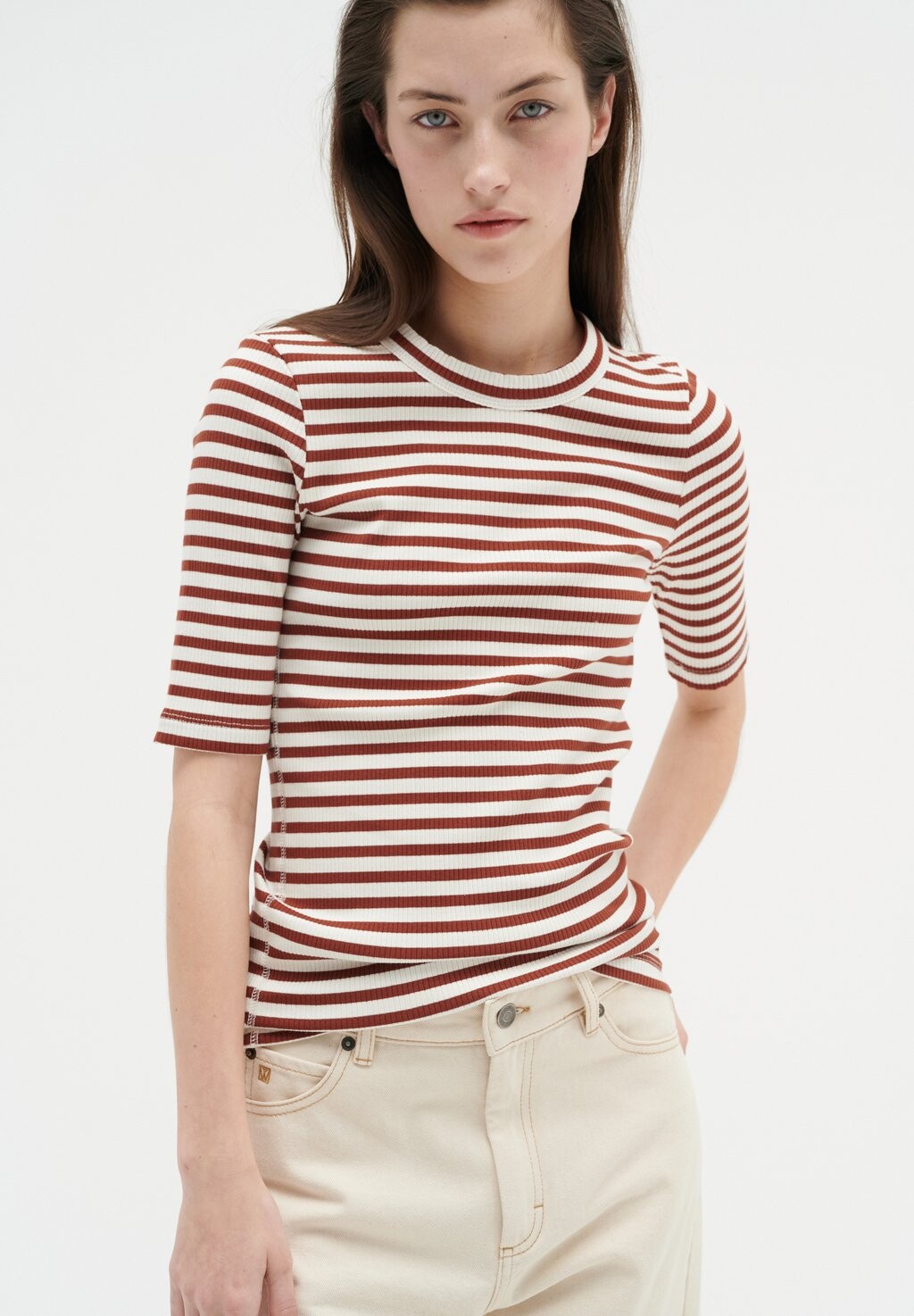 

Футболка с принтом DAGNA STRIPED InWear, цвет cherry mahogany stripe