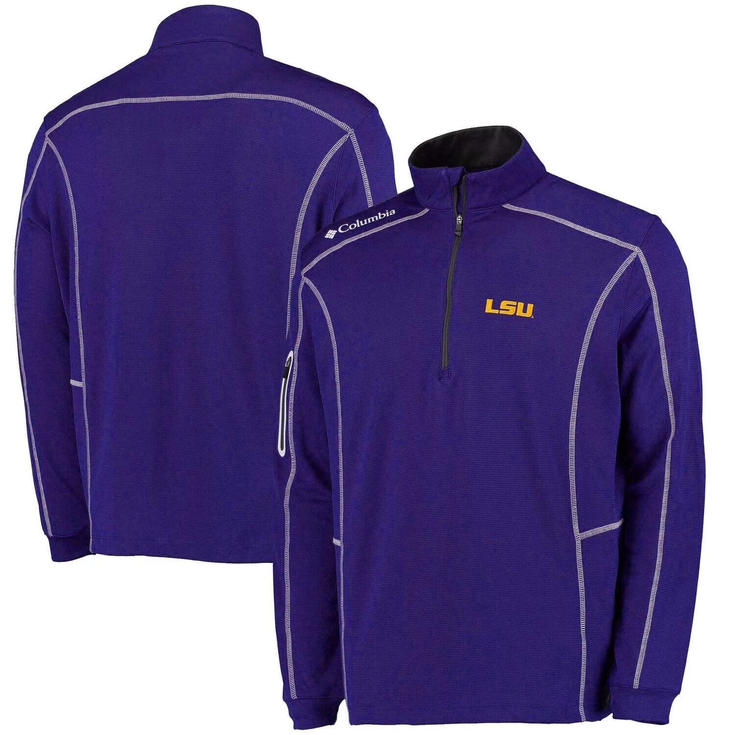 

Мужской пуловер Columbia Golf Purple LSU Tigers с молнией на четверть
