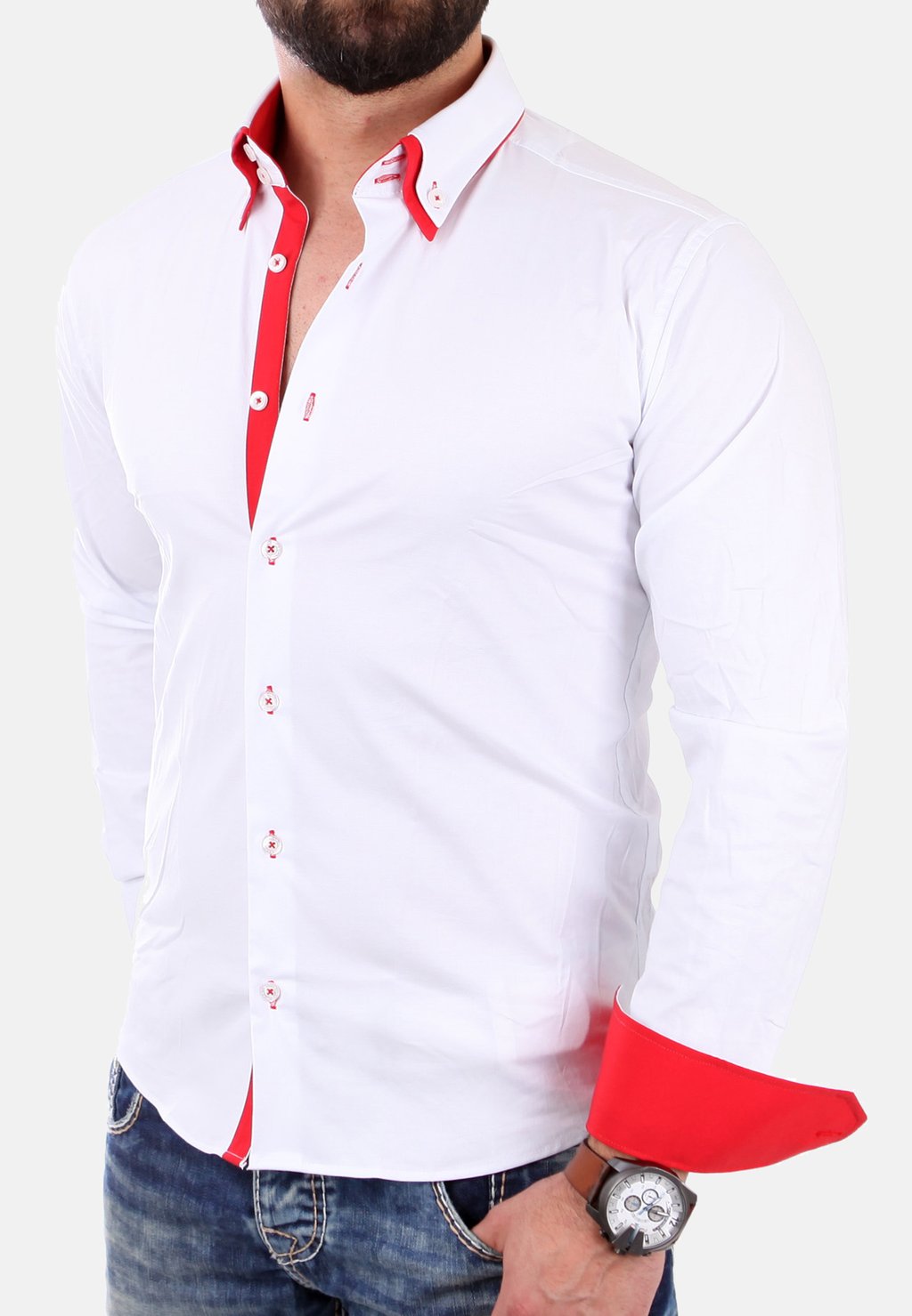 Рубашка Reslad, цвет weiß/rot