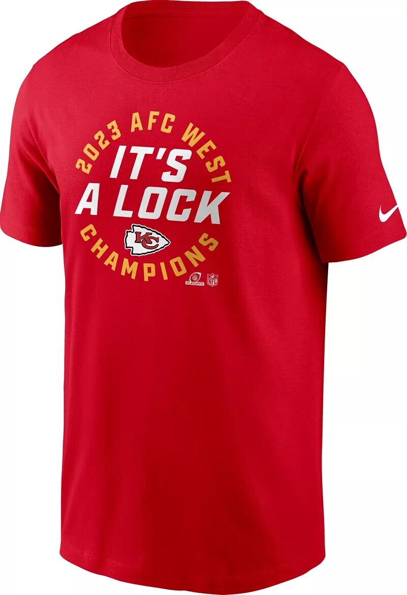 

Мужская футболка Nike Kansas City Chiefs 2023 AFC West Division Champions в раздевалке