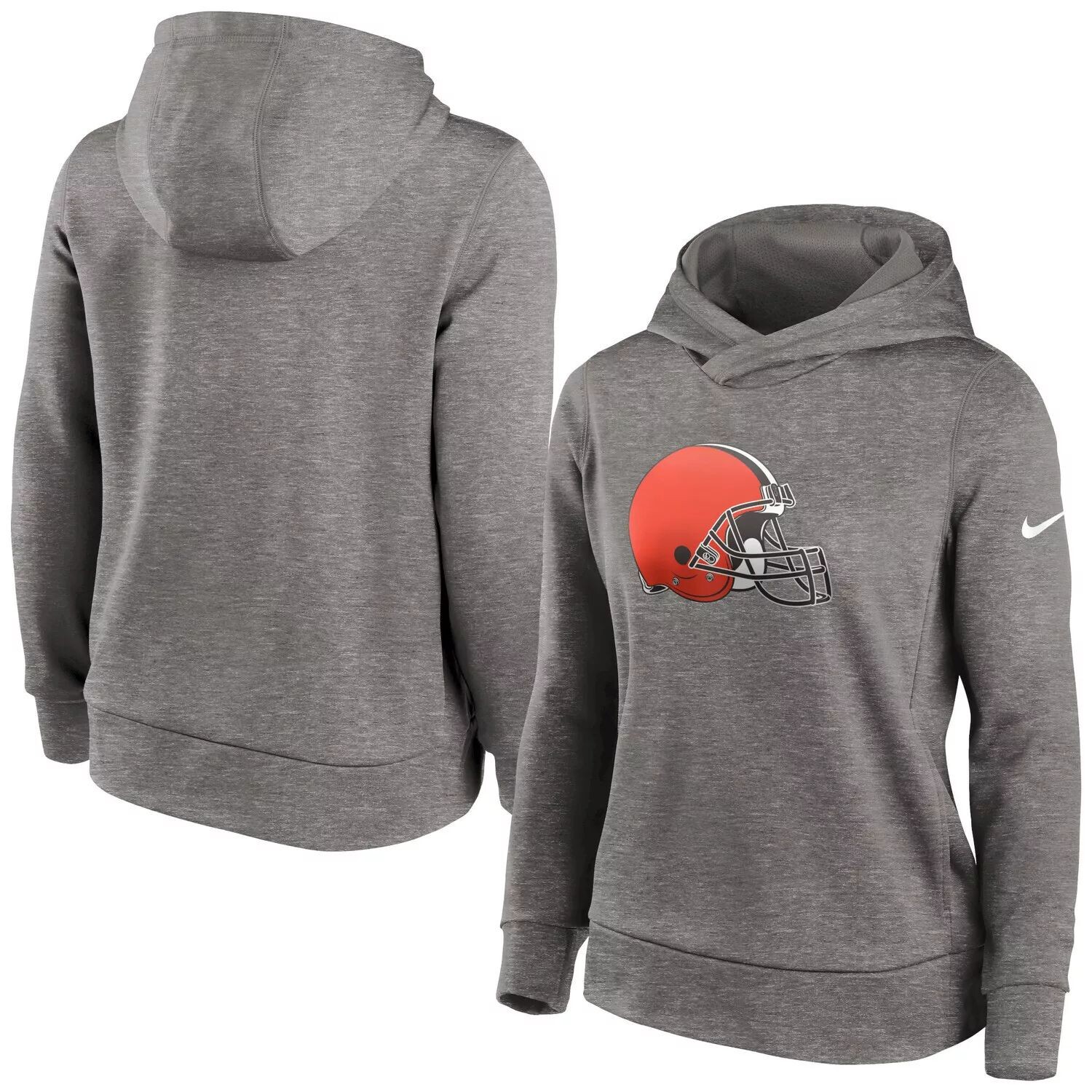 

Женский темно-серый пуловер с капюшоном Nike Heathered Cleveland Browns Performance Nike