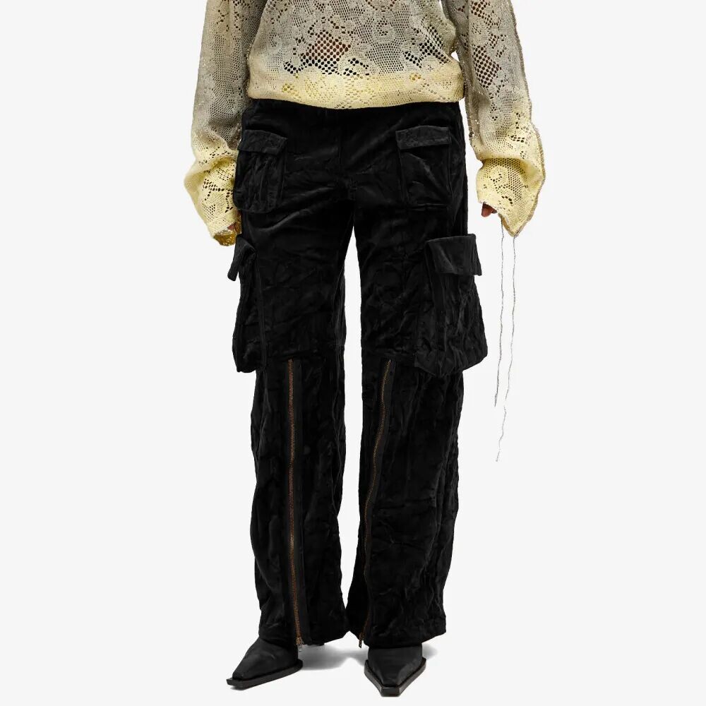 

Бархатные брюки карго Acne Studios, черный