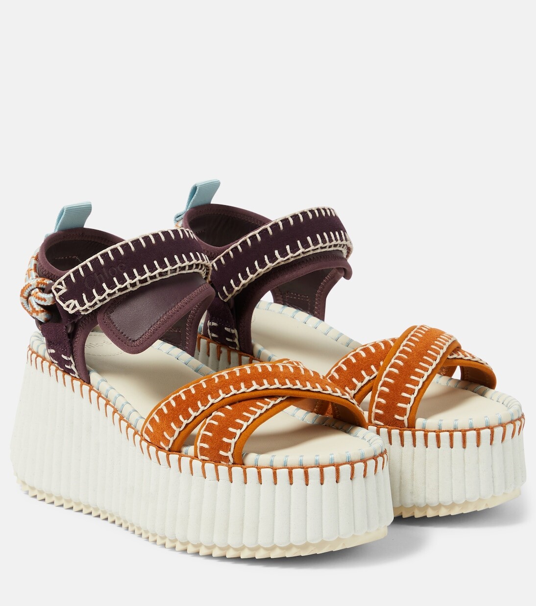

Кожаные босоножки на платформе nama Chloé, коричневый