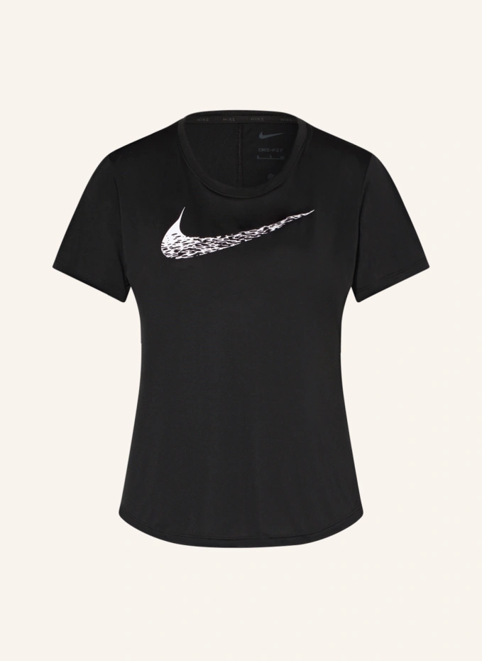 Беговая рубашка swoosh run Nike, черный футболка nike w nk swoosh run ss top женщины dm7777 824 s