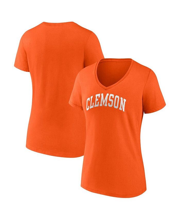 

Женская оранжевая футболка с логотипом Clemson Tigers Basic Arch с v-образным вырезом Fanatics, оранжевый